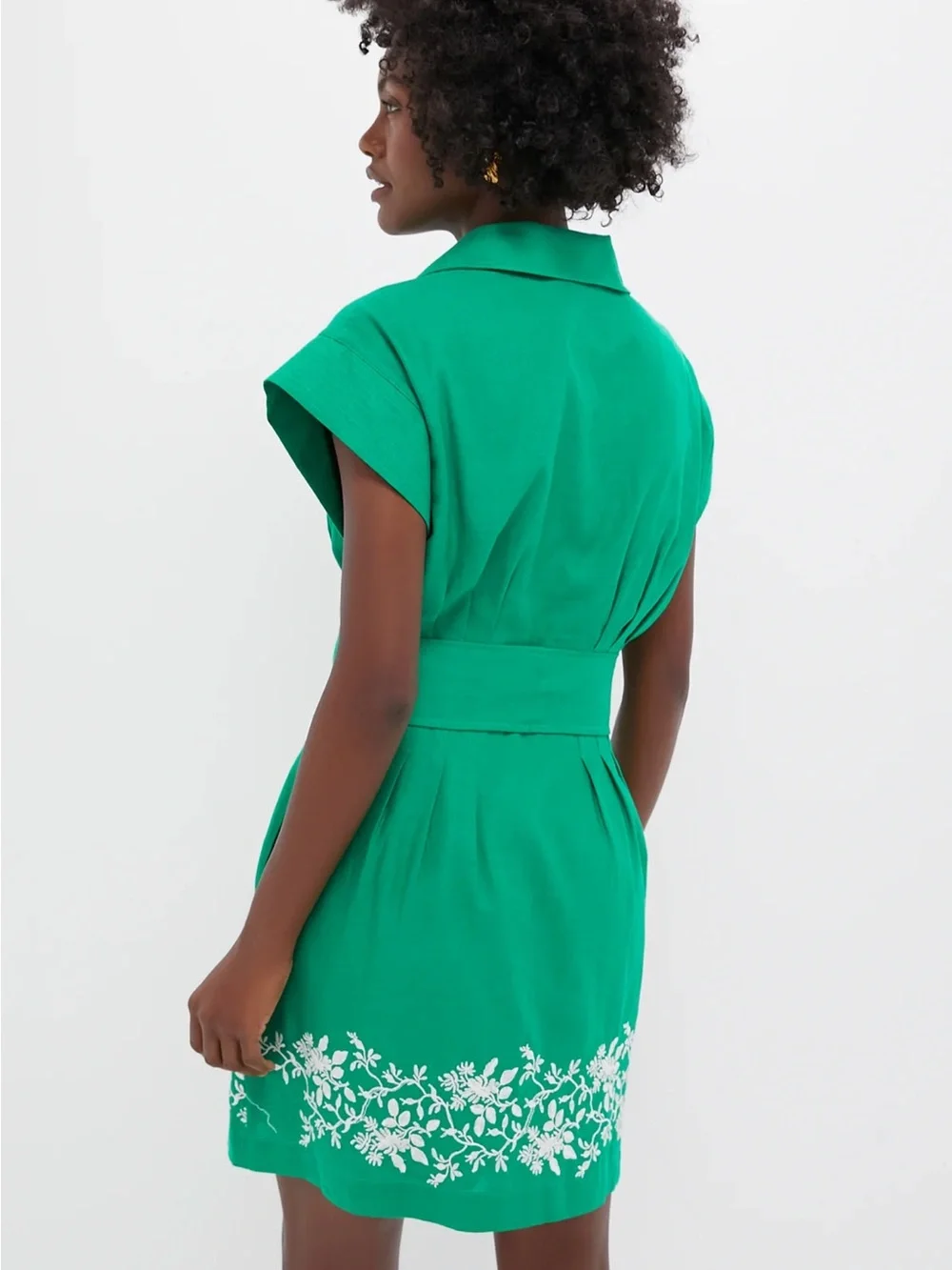 [Never Worn] Tuckernuck Emerald Green Embroidered Shirt Dress - Picture 4 of 4